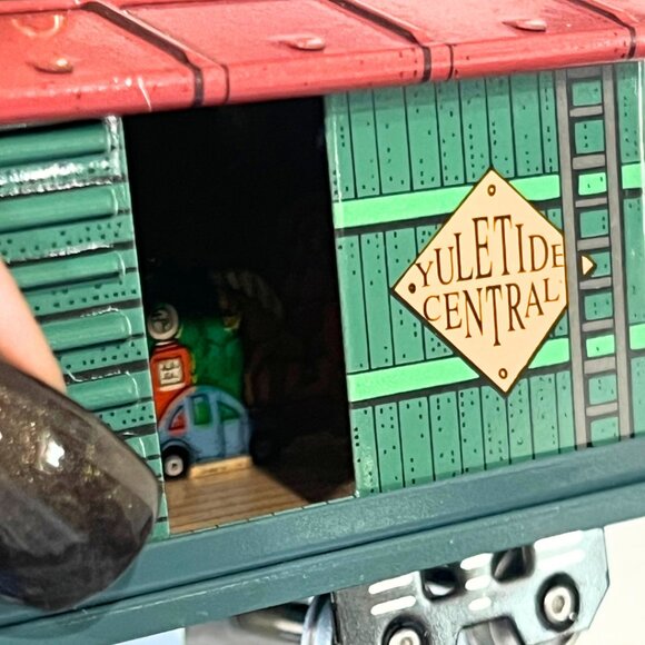 Vintage Lot Tin Hallmark Ornaments Locomotive Santa Snowman Train Car DAD Candy - Picture 8 of 16